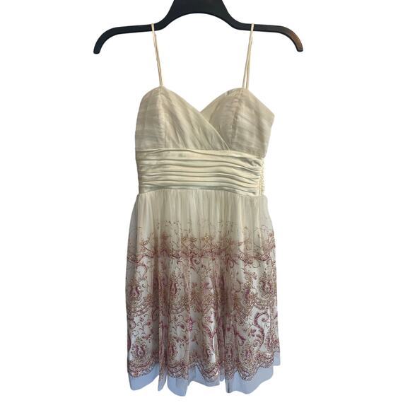 Morgan & Co Women's Size 2 White Embroidered Baby Doll Mini Dress Prom Night Out - Picture 1 of 7